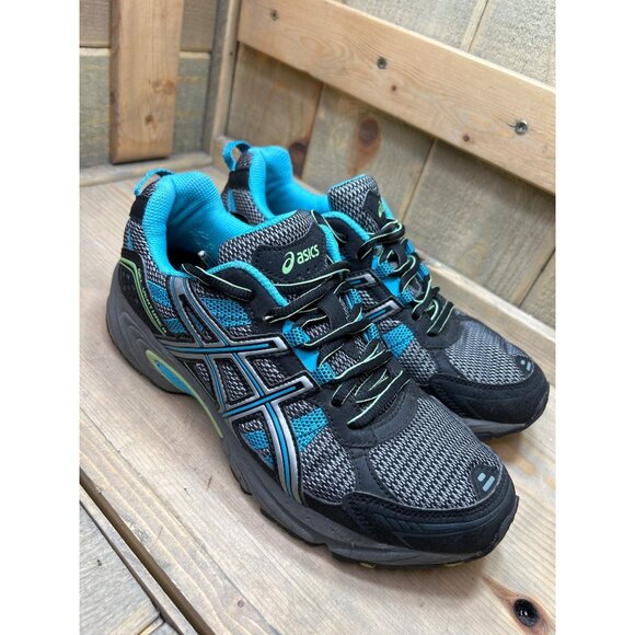 US8.5 ASIC GEL VENTURE 4 Turquoise Gray Running Training Shoes Women - Picture 2 of 9